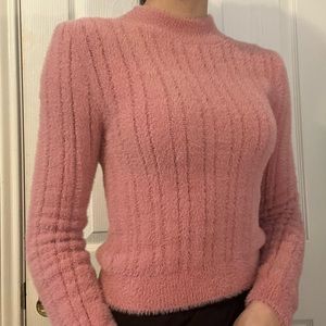 Fuzzy pink sweater